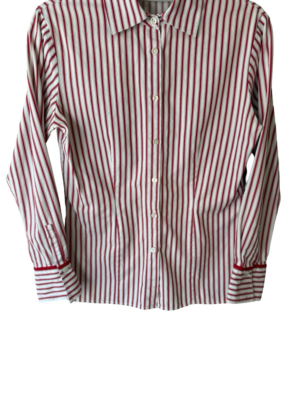 Pendleton Red and White Striped Button-Down Shirt Size 4 Preppy Coastal Grandma - Picture 12 of 14